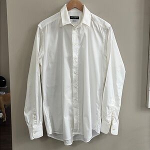 Dolce & Gabbana Gold Fit off white button down shirt 16 1/2” neck size 42 large